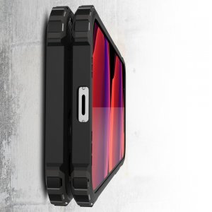 Hybrid двухкомпонентный противоударный чехол для iPhone 12 / 12 Pro - Черный