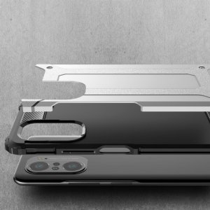 Hybrid двухкомпонентный противоударный чехол для Xiaomi POCO F3 - Серебряный