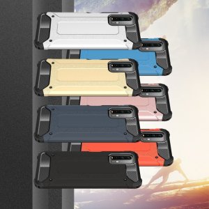 Hybrid двухкомпонентный противоударный чехол для Xiaomi Poco M3 - Серебряный