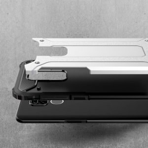Hybrid двухкомпонентный противоударный чехол для Xiaomi Redmi Note 9 Pro (9S,9 Pro Max) - Серебряный