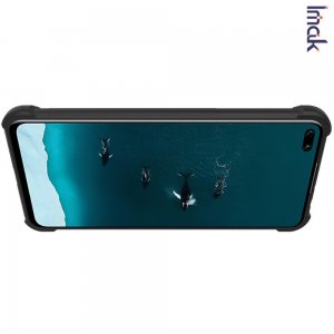 IMAK Shockproof силиконовый защитный чехол для Huawei Honor View 30 / View 30 Pro черный и защитная пленка