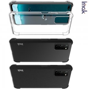 IMAK Shockproof силиконовый защитный чехол для Huawei Honor View 30 / View 30 Pro черный и защитная пленка