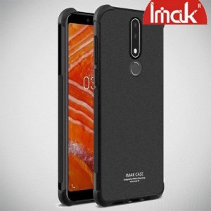 IMAK Shockproof силиконовый защитный чехол для Nokia 3.1 Plus песочно-черный и защитная пленка