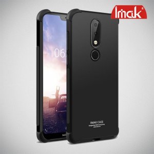 IMAK Shockproof силиконовый защитный чехол для Nokia 6.1 Plus / X6 2018 черный и защитная пленка