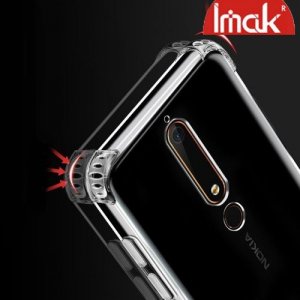 IMAK Shockproof силиконовый защитный чехол для Nokia 6.1 прозрачный и защитная пленка
