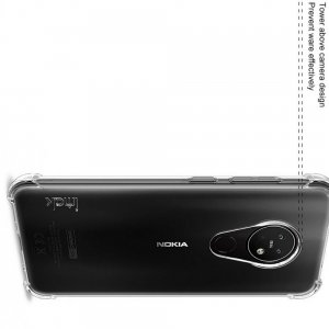 IMAK Shockproof силиконовый защитный чехол для Nokia 7.2 прозрачный и защитная пленка