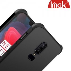 IMAK Shockproof силиконовый защитный чехол для OnePlus 6 черный и защитная пленка