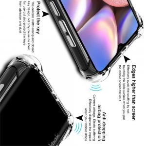 IMAK Shockproof силиконовый защитный чехол для Samsung Galaxy A20s черный и защитная пленка