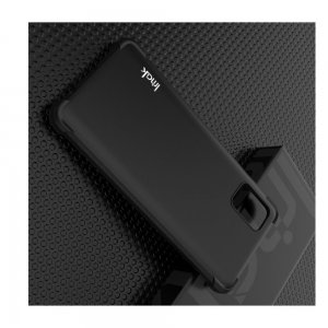 IMAK Shockproof силиконовый защитный чехол для Samsung Galaxy A51 песочно-черный и защитная пленка