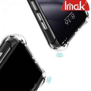IMAK Shockproof силиконовый защитный чехол для Xiaomi Mi 8 Lite прозрачный и защитная пленка