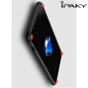 IPAKY Hybrid Прозрачный чехол с силиконовым бампером для iPhone Xs / X - Черный
