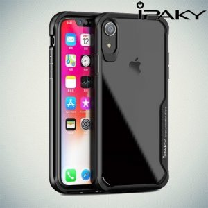 iPaky Hybrid прозрачный двухкомпонентный пластиковый чехол для iPhone XR - черная силиконовая рамка