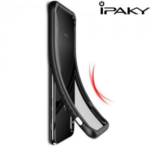 iPaky Hybrid прозрачный двухкомпонентный пластиковый чехол для iPhone XR - черная силиконовая рамка