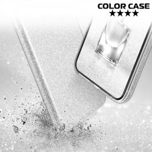 Искрящийся блестящий чехол для iPhone Xs / X - Серебряный