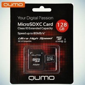 Карта памяти QUMO MicroSDXC 128 ГБ Class 10 UHS-I