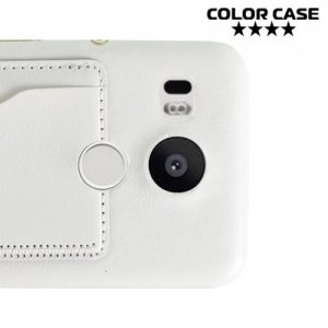 Кожаный кейс накладка с подставкой на LG Nexus 5X - Белый