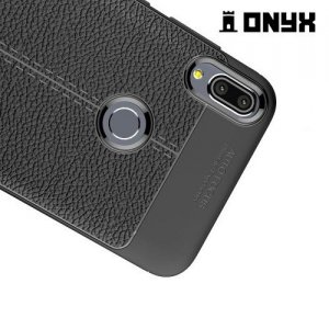 Leather Litchi силиконовый чехол накладка для Asus Zenfone Max Pro (M1) ZB601KL - Черный