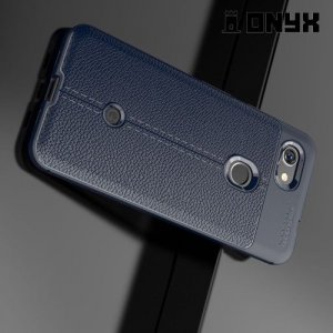 Leather Litchi силиконовый чехол накладка для Google Pixel 3a - Синий