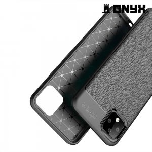 Leather Litchi силиконовый чехол накладка для Google Pixel 4 XL - Черный