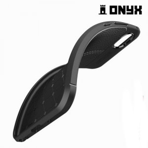 Leather Litchi силиконовый чехол накладка для HTC Desire 12 - Черный