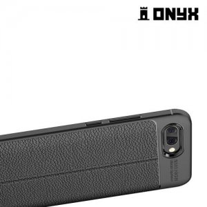 Leather Litchi силиконовый чехол накладка для Huawei Honor 10 - Черный