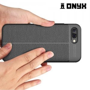 Leather Litchi силиконовый чехол накладка для Huawei Honor 10 - Черный