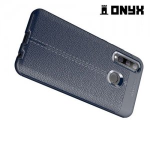 Leather Litchi силиконовый чехол накладка для Huawei Honor 10i - Синий