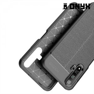Leather Litchi силиконовый чехол накладка для Huawei Honor 20 - Черный