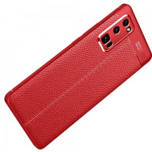 Leather Litchi силиконовый чехол накладка для Huawei Honor 30 Pro - Красный