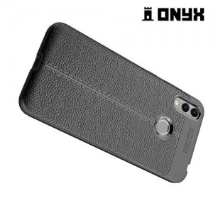 Leather Litchi силиконовый чехол накладка для Huawei Honor 8C - Черный
