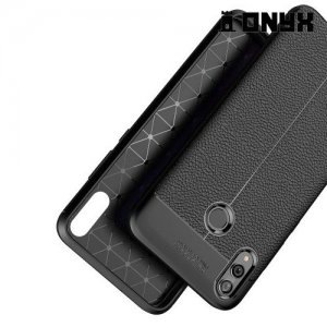 Leather Litchi силиконовый чехол накладка для Huawei Honor 8X - Коралловый
