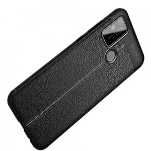 Leather Litchi силиконовый чехол накладка для Huawei Honor 9A - Черный