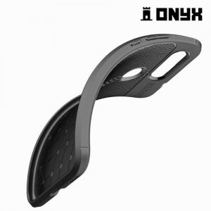 Leather Litchi силиконовый чехол накладка для Huawei Honor View 20 (V20) - Черный