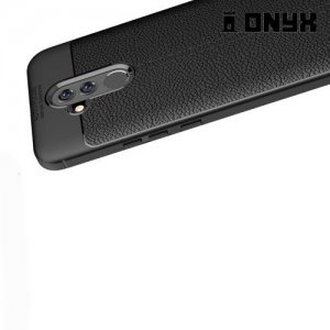 Leather Litchi силиконовый чехол накладка для Huawei Mate 20 lite - Черный