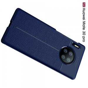 Leather Litchi силиконовый чехол накладка для Huawei Mate 30 Pro - Синий