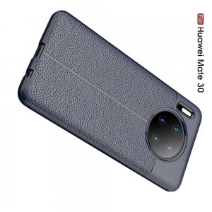 Leather Litchi силиконовый чехол накладка для Huawei Mate 30 - Синий
