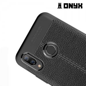 Leather Litchi силиконовый чехол накладка для Huawei Nova 3 - Черный