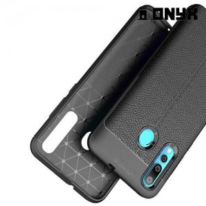 Leather Litchi силиконовый чехол накладка для Huawei nova 4 - Черный