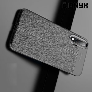 Leather Litchi силиконовый чехол накладка для Huawei nova 5 - Черный