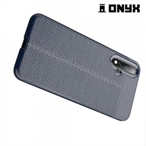 Leather Litchi силиконовый чехол накладка для Huawei nova 5 - Синий