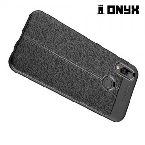 Leather Litchi силиконовый чехол накладка для Huawei P smart+ / Nova 3i - Черный