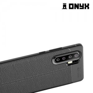Leather Litchi силиконовый чехол накладка для Huawei P30 Pro - Черный