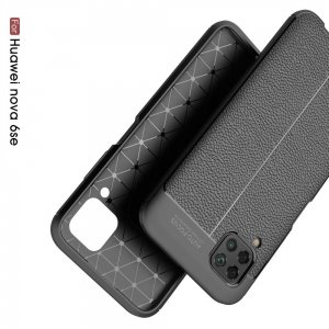 Leather Litchi силиконовый чехол накладка для Huawei P40 Lite - Черный