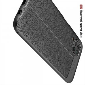 Leather Litchi силиконовый чехол накладка для Huawei P40 Lite - Черный