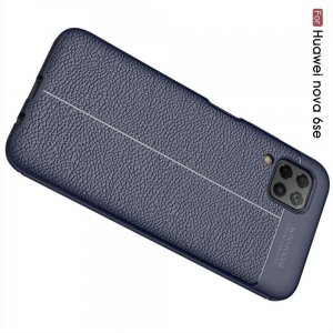 Leather Litchi силиконовый чехол накладка для Huawei P40 Lite - Синий