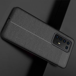 Leather Litchi силиконовый чехол накладка для Huawei P40 Pro - Черный