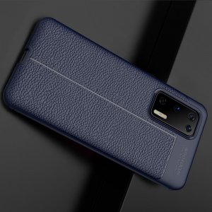 Leather Litchi силиконовый чехол накладка для Huawei P40 - Синий