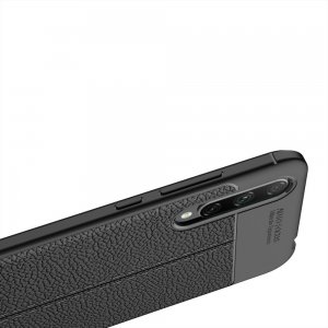 Leather Litchi силиконовый чехол накладка для Huawei Y8p / Honor 30i - Черный