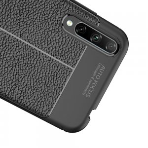 Leather Litchi силиконовый чехол накладка для Huawei Y8p / Honor 30i - Черный