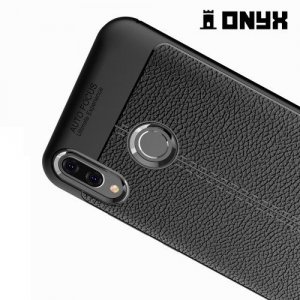 Leather Litchi силиконовый чехол накладка для Huawei Y9 2019 - Черный